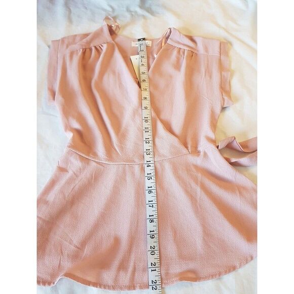 Monteau Womens Surplice Blouse Pink Tied V Neckline Barbie Core Size Small NWT - Picture 12 of 12